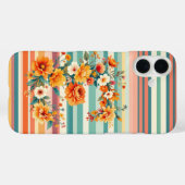 花ストライプレトロ(E) Case-Mate iPhoneケース (裏面 (横))