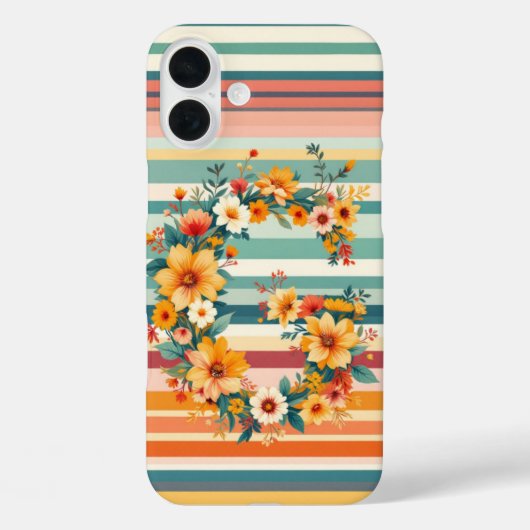 花ストライプレトロ(G) Case-Mate iPhoneケース (裏面)