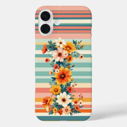 花ストライプレトロ(I) Case-Mate iPhoneケース (裏面)