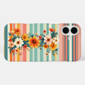 花ストライプレトロ(I) Case-Mate iPhoneケース (裏面 (横))