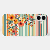 花ストライプレトロ(L) Case-Mate iPhoneケース (裏面 (横))