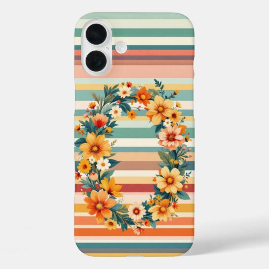 花ストライプレトロ(O) Case-Mate iPhoneケース (裏面)