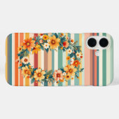 花ストライプレトロ(O) Case-Mate iPhoneケース (裏面 (横))