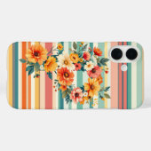 花ストライプレトロ(P) Case-Mate iPhoneケース (裏面 (横))