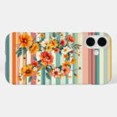 花ストライプレトロ(R) Case-Mate iPhoneケース (裏面 (横))