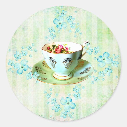 花ストライプ束 ラウンドシール (正面)