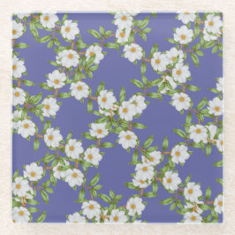 花スパイラルパターンデザインコースター ガラスコースター