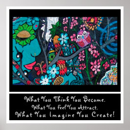 花スピリチュアル記号カラフル禅肯定 ポスター