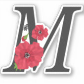 花セット，モノグラムM，文字M，花，モノグラ シール (正面)