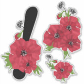 花セット，花，モノグラム，モノグラム花 シール (正面)