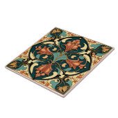 花タイル – アールヌーボー陶芸瓦 タイル (側面)