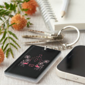 花タンポポ外来動物熱帯鳥ピンク キーホルダー (正面右)