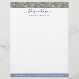 花デイジーの野生の花及び黄色いナナカマド果実 レターヘッド