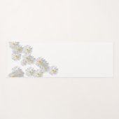 花デイジー白ミニマル型洗浄布 ヨガマット (正面(横))