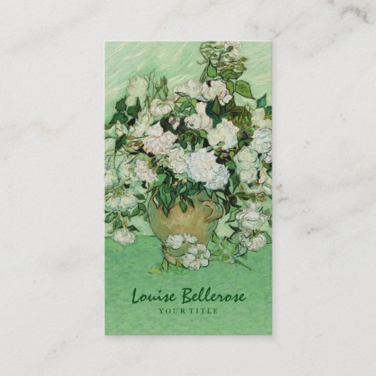 花デザイナー花のスタイリストを絵を描くヴィンテージ 名刺 (正面)