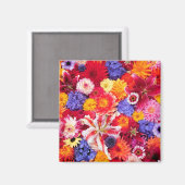 花デザインのダリア、オリエンタルリリー、 マグネット (正面/裏面)