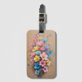 花デザインフローラ配置芸術 ラゲッジタグ (正面縦)