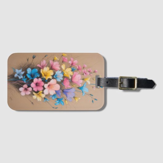 花デザインフローラ配置芸術 ラゲッジタグ (正面横)