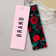 花デザイン事業名つるラベルカードピンク