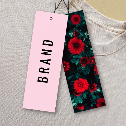 花デザイン事業名つるラベルカードピンク