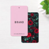 花デザイン事業名つるラベルカードピンク (デスク)