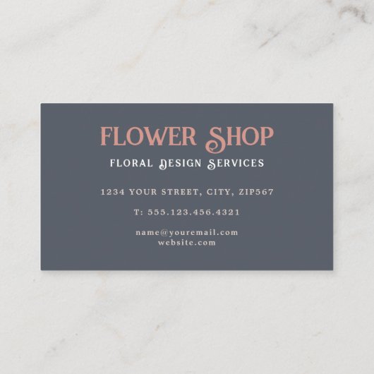 花デザイン店名刺 名刺 (裏面)