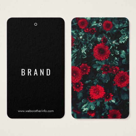 花デザイン業名つるラベルカード (正面&裏面)