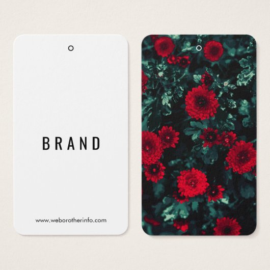 花デザイン業名つるラベルカード (正面&裏面)