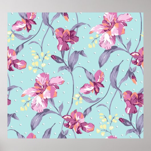 花デザイン織物美術，背景，d ポスター (正面)