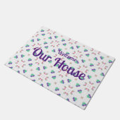 花デザイン18" x 24"ドアマット ドアマット (アングル)