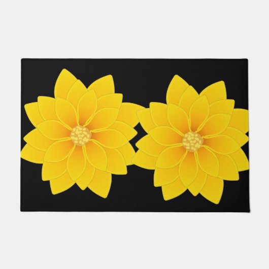 花デザイン24" x 36"ドアマット ドアマット (正面)