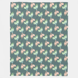 花デザイン フリースブランケット