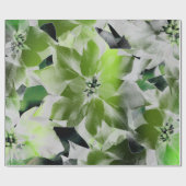 花トロピカルグリーンミニマルVIP ラッピングペーパー (フラット)