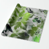 花トロピカルグリーンミニマルVIP ラッピングペーパー (アンロールド)