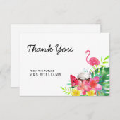 花トロピカル フラミンゴ パームリーフ 誠にありがとうございます サンキューカード (正面/裏面)