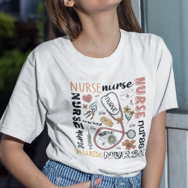 花ナース事物聴診器 Tシャツ