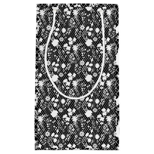 花ネット01.bx4黒BG スモールペーパーバッグ (正面)