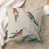 花ハチドリの鳥の野性生物動物の花 クッション (ブランケット)