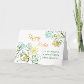 花ハッピーイースター孫娘と夫 シーズンカード (正面)