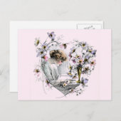 花ハートバレンタイン シーズンポストカード (正面/裏面)