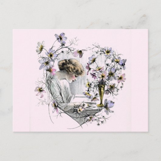 花ハートバレンタイン シーズンポストカード (正面)