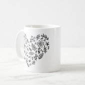 花ハートマグカップ、花、野草植物園 コーヒーマグカップ (正面左)