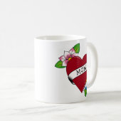 花ハートママタトゥー コーヒーマグカップ (正面右)