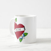 花ハートママタトゥー コーヒーマグカップ (正面左)