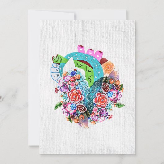 花ハートメキシ結婚カン 招待状 (裏面)