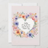 花ハート形ハッピーマザーズデイ 招待状 (裏面)