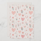 花ハート感謝カード サンキューカード (正面/裏面)