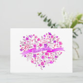 花ハート花束フラワーブライダルシャワー招待状 招待状 (スタンド正面)