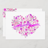 花ハート花束フラワーブライダルシャワー招待状 招待状 (正面/裏面)