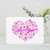 花ハート花束フラワーブライダルシャワー招待状 招待状 (スタンド正面)